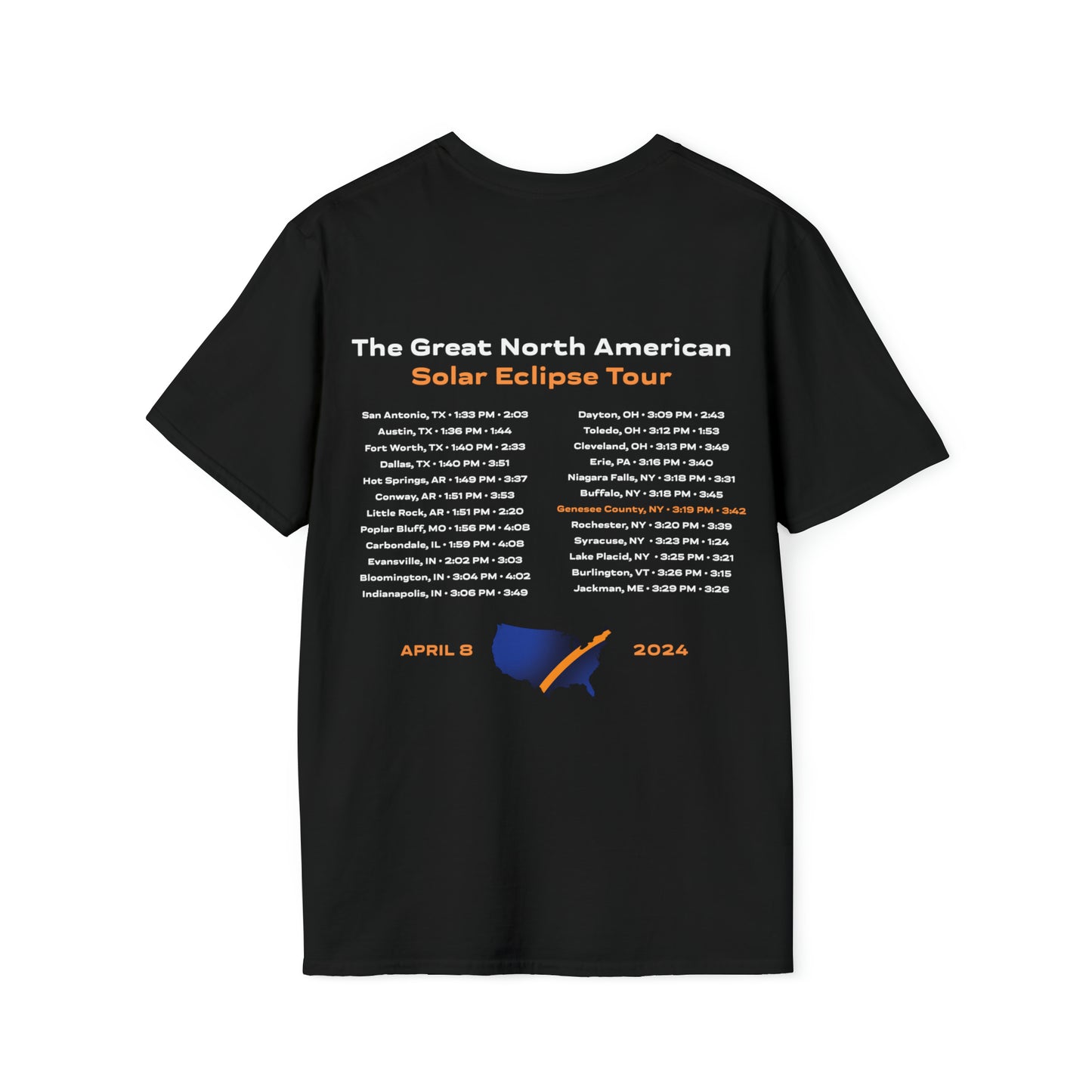 2024 Great American Total Solar Eclipse Tour - Adult Unisex T-Shirt